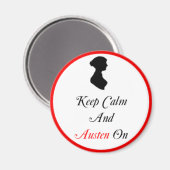 Runde Behalt Ruhe und Austen auf Magnet (Vorderseite/Rückseite)