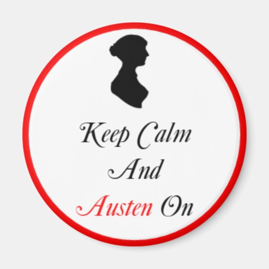Runde Behalt Ruhe und Austen auf Magnet (Vorne)