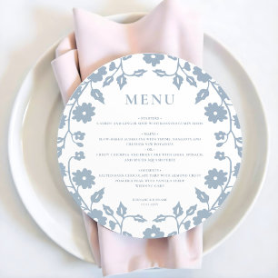 Runde bezaubernde Hochzeitsmenüs des Blauen Volkes Feiertagskarte
