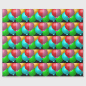 Runde Birthday Balloons Geschenkpapier (Flach)