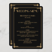 Runde Black Great Gatsby Art Deco Hochzeitsmenü Menükarte (Vorne/Hinten)