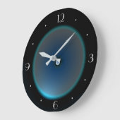 Runde BlackClock mit Blue Aqua Face Wall Uhr (Winkel)