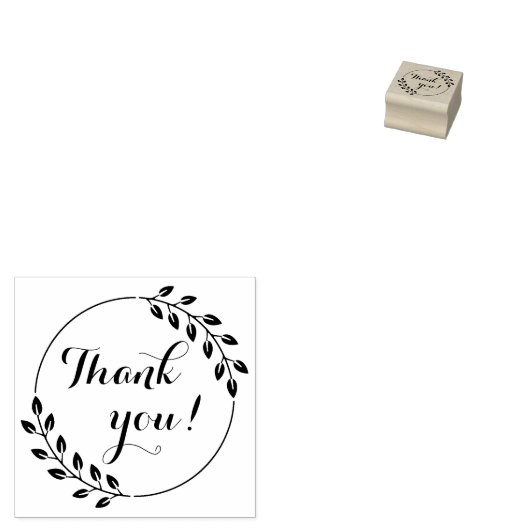 Runde Blätter Doppelkranz Danke 1x1 Gummistempel (Stempel)