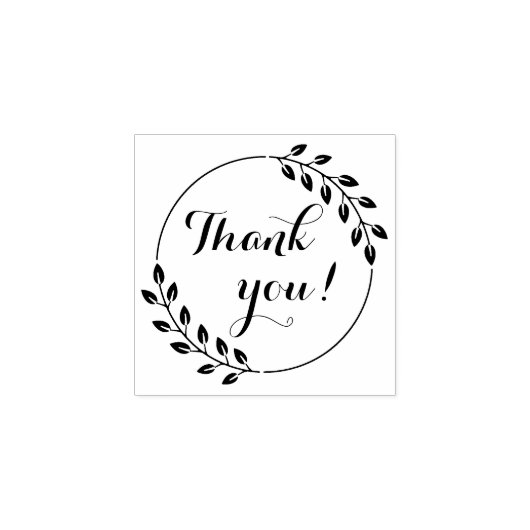 Runde Blätter Doppelkranz Danke 1x1 Gummistempel (Prägung)