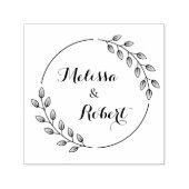 Runde Blätter Kranz-Individuelle Name Permastempel (Design)