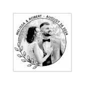 Runde Blätter Wreath Custom Foto Hochzeit Gummistempel (Prägung)