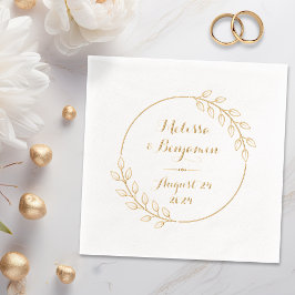 Runde Blätter Wreath-Hochzeit Servietten Mit Folie