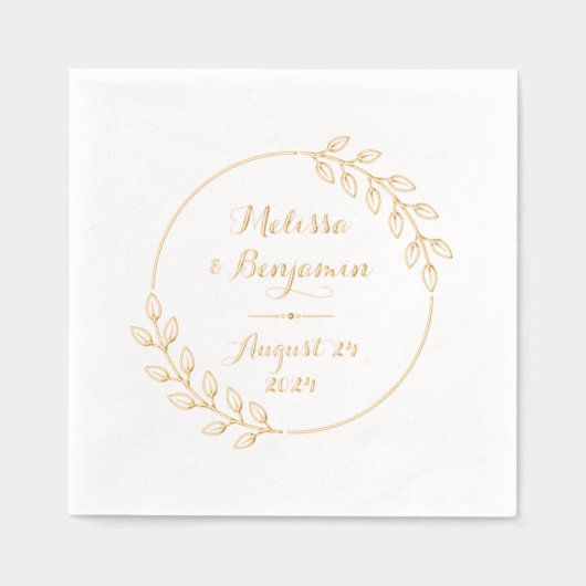 Runde Blätter Wreath-Hochzeit Servietten Mit Folie (Vorderseite)