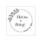 Runde Blätter Wreath Wedding Save the Date 2 Gummistempel (Prägung)