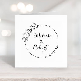 Runde Blätter Wreath Wedding Save the Date 2 Permastempel