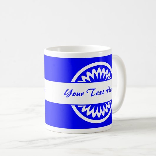 Runde Blume - Blau Kaffeetasse (VorderseiteRechts)