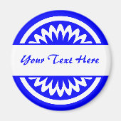 Runde Blume - Blau Magnet (Vorne)