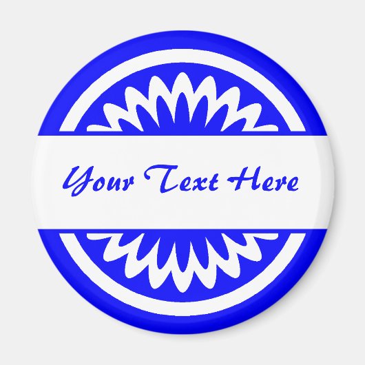 Runde Blume - Blau Magnet (Vorne)