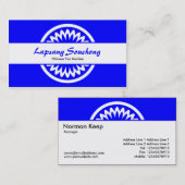 Runde Blume - Blau Visitenkarte (Vorne/Hinten)