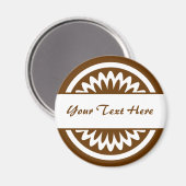 Runde Blume - braun Magnet (Vorderseite/Rückseite)