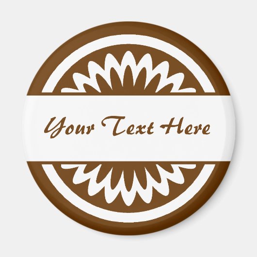 Runde Blume - braun Magnet (Vorne)