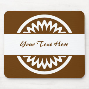 Runde Blume - braun Mousepad