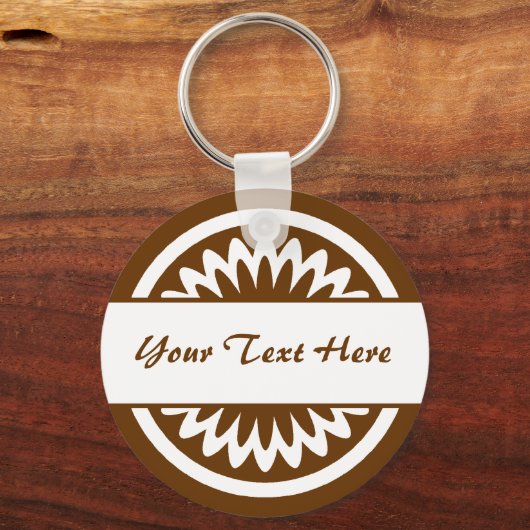 Runde Blume - braun Schlüsselanhänger (Vorderseite)