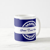 Runde Blume - Dunkelblau Kaffeetasse (VorderseiteRechts)