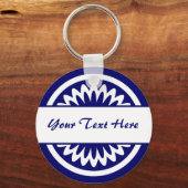 Runde Blume - Dunkelblau Schlüsselanhänger (Vorderseite)