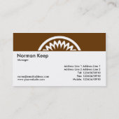 Runde Blume - Dunkelbraun Visitenkarte (Rückseite)