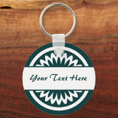 Runde Blume - Dunkelgrün Schlüsselanhänger (Vorderseite)