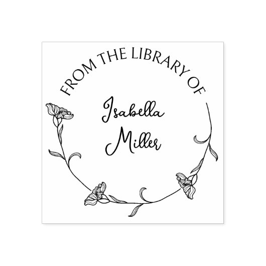 Runde Blume für einfaches Skript Gummistempel (Prägung)