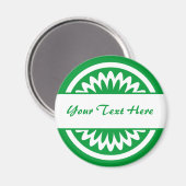 Runde Blume - grünes Gras Magnet (Vorderseite/Rückseite)