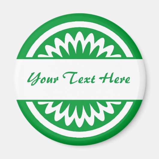 Runde Blume - grünes Gras Magnet (Vorne)