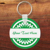 Runde Blume - grünes Gras Schlüsselanhänger (Vorderseite)