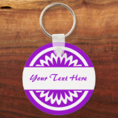 Runde Blume - Lila Schlüsselanhänger (Vorderseite)