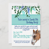 Runde Blume Lover Brown Horse Einladung (Rückseite)