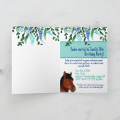 Runde Blume Lover Brown Horse Einladung (Innenseite)