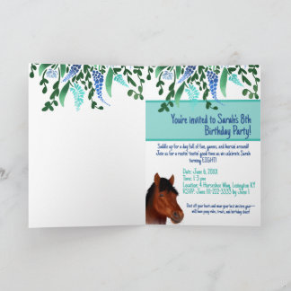 Runde Blume Lover Brown Horse Einladung