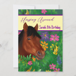 Runde Blume Lover Brown Horse Einladung