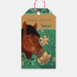 Runde Blume Lover Brown Horse Geschenkanhänger