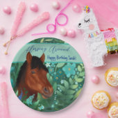 Runde Blume Lover Brown Horse Pappteller (Party)