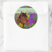 Runde Blume Lover Brown Horse Runder Aufkleber (Tasche)