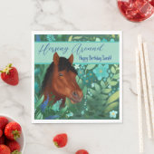 Runde Blume Lover Brown Horse Serviette (Beispiel)