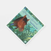 Runde Blume Lover Brown Horse Serviette (Ecke)