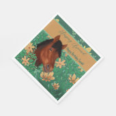 Runde Blume Lover Brown Horse Serviette (Ecke)