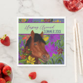 Runde Blume Lover Brown Horse Serviette (Beispiel)