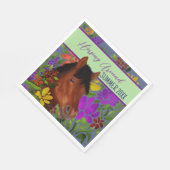 Runde Blume Lover Brown Horse Serviette (Ecke)