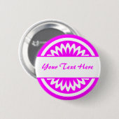 Runde Blume - Magenta Button (Vorne & Hinten)