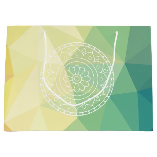 Runde Blume mandala boho Design Große Geschenktüte (Vorderseite)