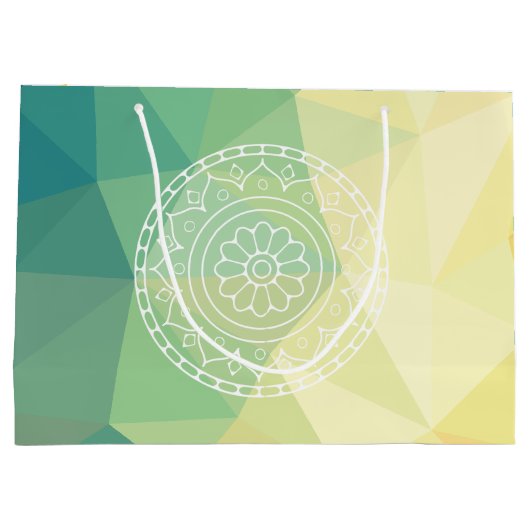 Runde Blume mandala boho Design Große Geschenktüte (Rückseite)