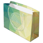 Runde Blume mandala boho Design Große Geschenktüte (Rückseite Schrägansicht)