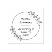 Runde Blume mit Blumenkranz Gummistempel (Prägung)