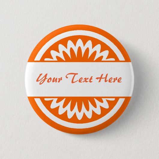 Runde Blume - Orange Button (Vorderseite)