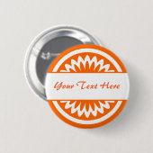 Runde Blume - Orange Button (Vorne & Hinten)